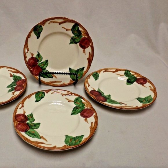 Franciscan Earthenware Hand Painted Set of 4 - 6 3/8" Bread & Butter Plates USA - Picture 4 of 12